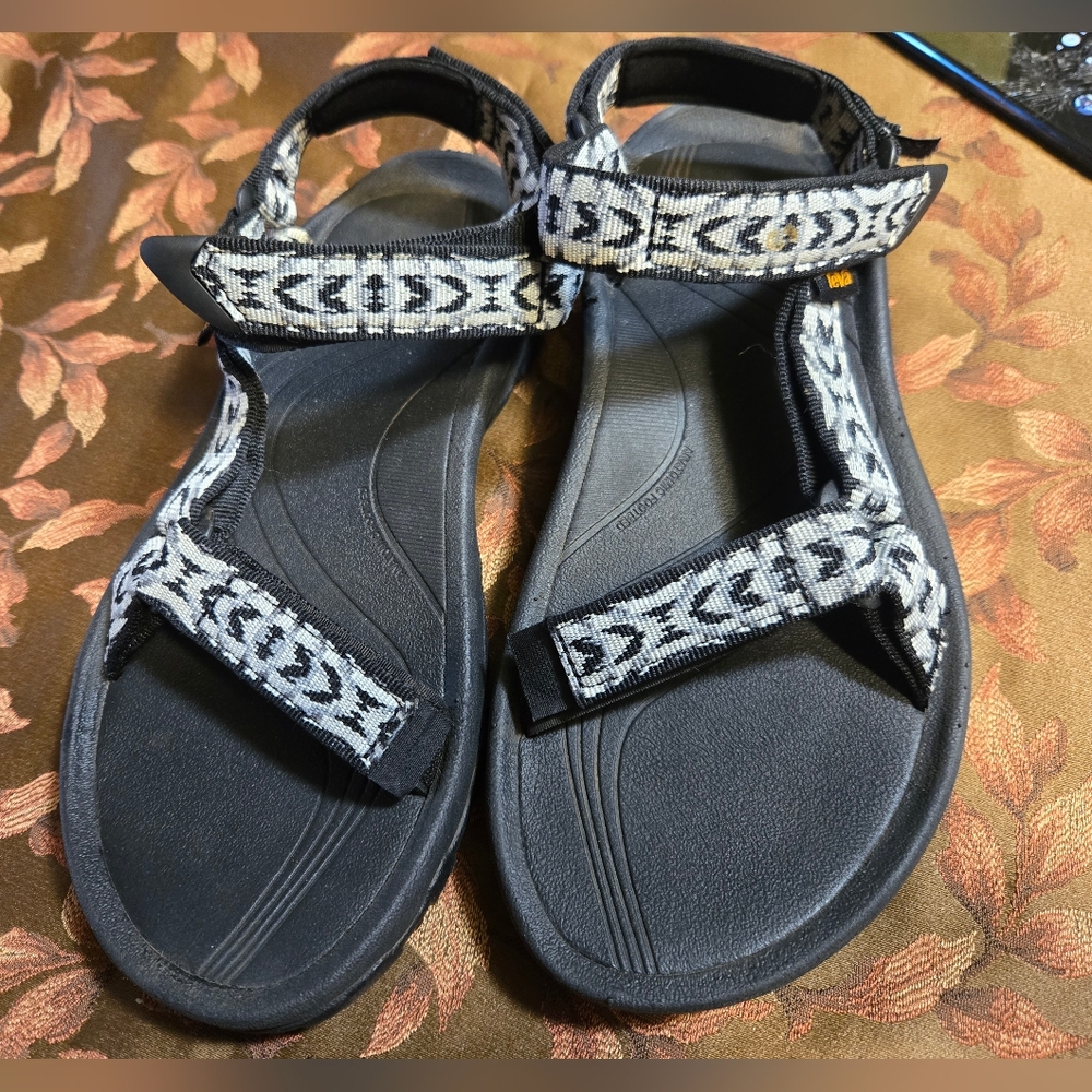 Teva Black and White Sandals